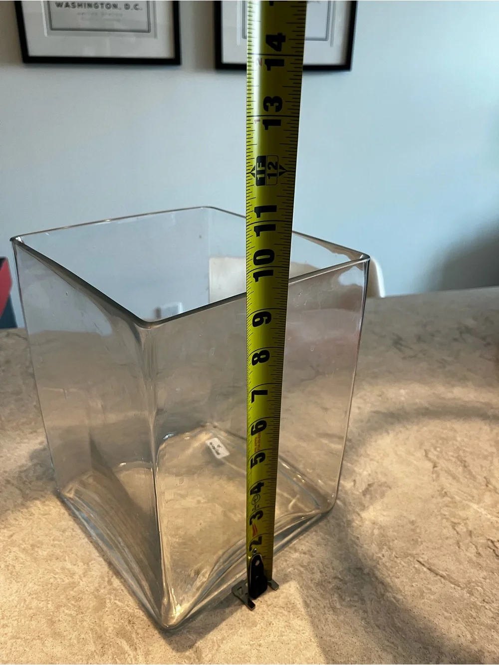 Clear Square Glass Vase - Transparent
